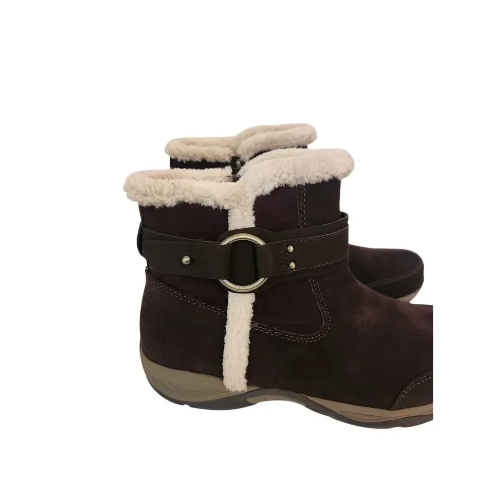 New Easy Spirit Elinor Cold Weather Booties Snow Brown 8M